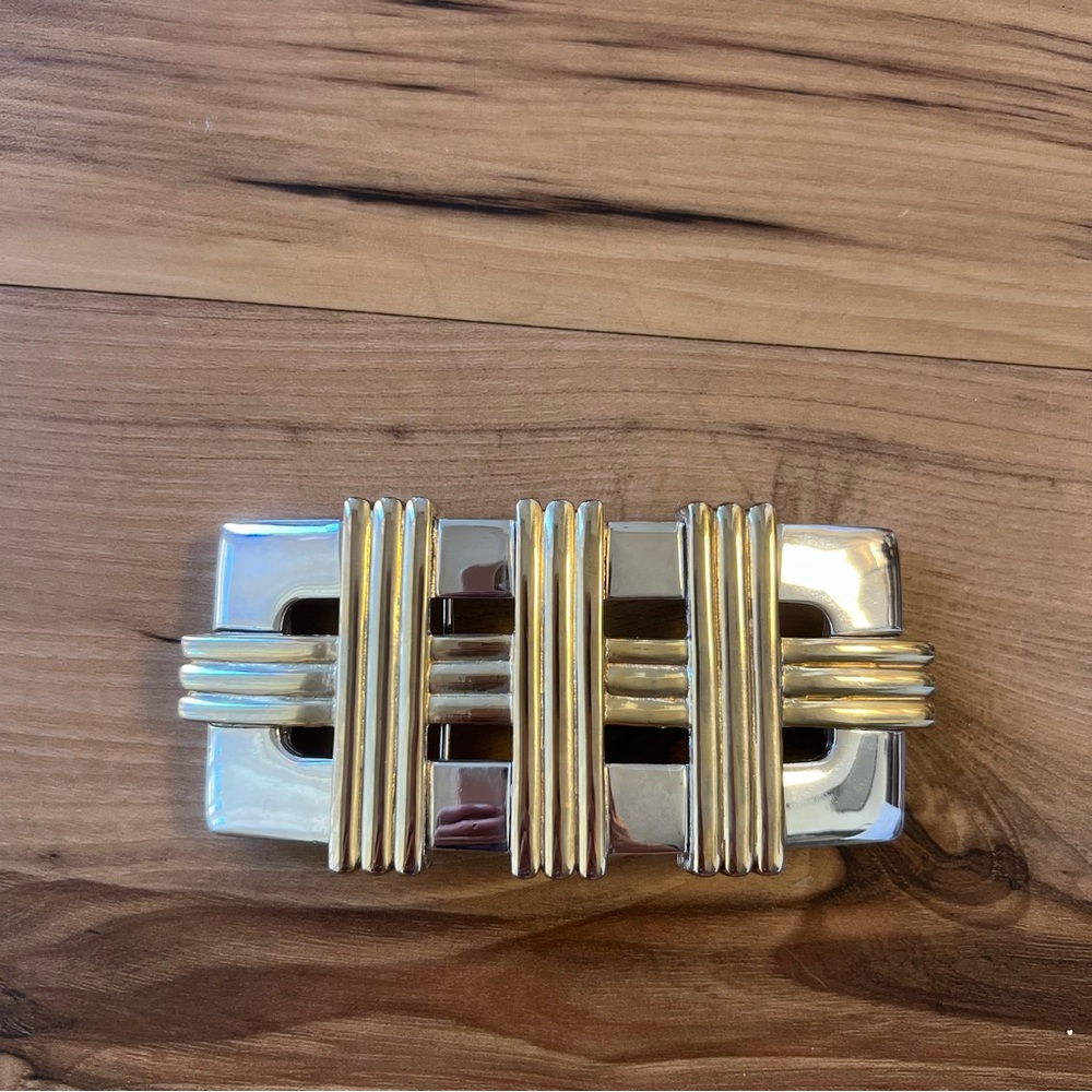 Dotty Smith gold and silver belt buckle statement piece maximalist retro